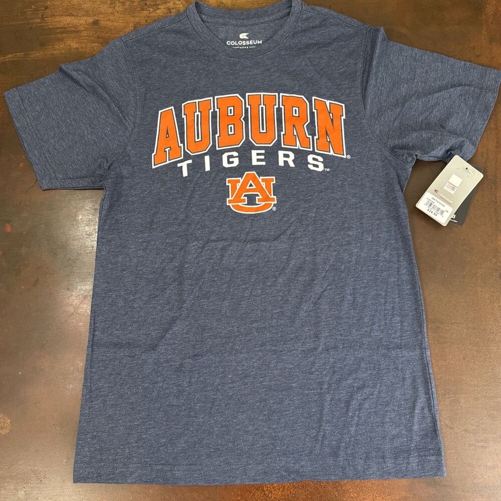 NEW Auburn University Tigers AU Colosseum SS Navy Crew Neck Tee T-Shirt Men's